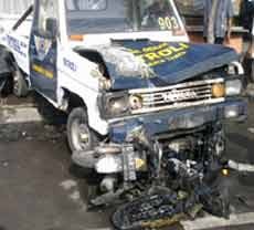 Tabrakan Karambol Libatkan 3 Mobil, Satu Sepeda Motor Terbakar