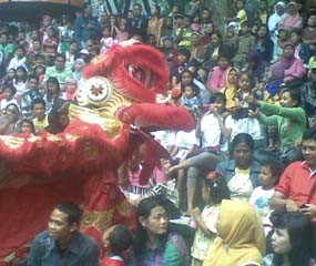 Libur Imlek, Pengunjung Taman Safari Dihibur Barongsai