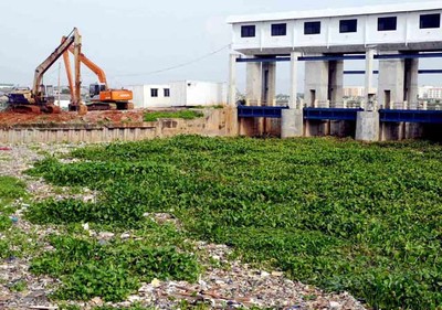Ups, Pintu Air BKT Tertutup Enceng Gondok