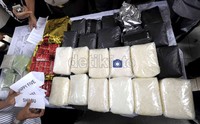 Selain 55 kg sabu, polisi juga mengamankan 50 ribu butir esktasi dan 30 ribu butir Happy Five (H5). Jhoni Hutapea/detikcom.