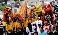 Tarian liong juga ditampilkan. Jhoni Hutapea/detikcom.
