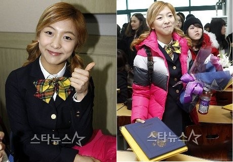Luna f(x) & Jiyeon T-ara Tinggalkan Bangku SMA
