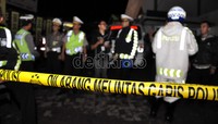 Sementara garis polisi juga telah dipasang di sekitar lokasi kecelakaan maut yang menewaskan 14 orang tersebut. Fikri Hidayat/detikcom.