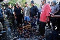 30 pucuk senjata api milik LP Kerobokan diamankan polisi.