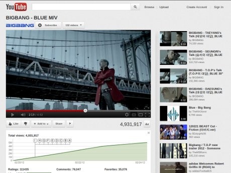 Blue Big Bang Siap Kalahkan Bubble Pop HyunA di YouTube