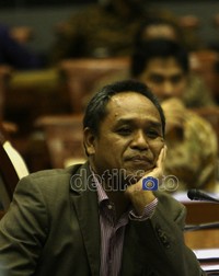 Ketua Komisi III Benny K Harman memimpin raker dengan KPK. Ramses/detikcom.