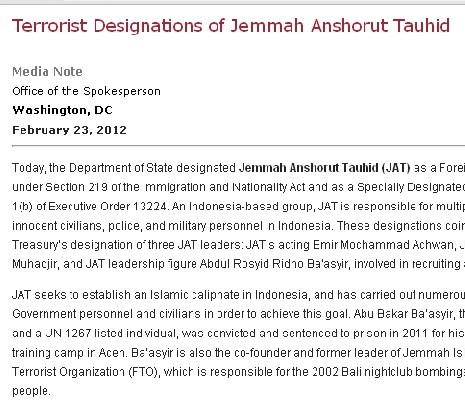 9 Aktivis JAT Ditolak Kedubes AS