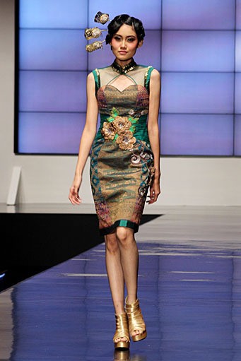 Defrico Audy Wong Kito Chino. Indonesia Fashion Week 2012 Psychedelic Slang at Jakarta Convention Center. Senayan. Jakarta. [Foto: Mohammad Abduh/Wolipop]