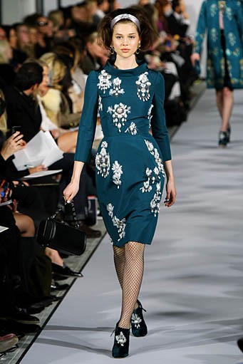 Oscar De La Renta, Fall/Winter 2012. New York Fashion Week 2012. [Photo by Neilson Barnard/Getty Images]