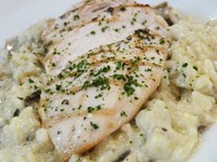 Dari 5 main course baru, tiga diantaranya adalah menu risotto. Risotto yang terbuat dari beras diolah al dante dengan balutan cream yang gurih dan berbagai isian, mulai dari sosis, beef bacon, jamur campignon, sampai udang. Menu ini ditawarkan paket seharga bentuk paket seharga Rp 55.555 ++.