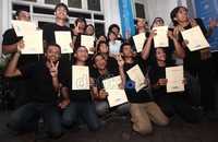 Para peserta pameran merupakan peserta workshop yang diselenggarakan oleh Galeri Foto Jurnalistik Antara.