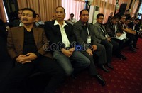 Para kandidat calon pengurus PSSI-KPSI telah siap pada tempatnya, di Hotel Mercure Ancol, Jakarta, Minggu (18/03).