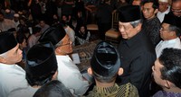 Tampak hadir juga Ketua Umum PAN Hatta Rajasa dan mantan Wapres Yusuf Kalla. Cahyo/Setpres.