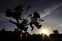 Pawai Ogoh-ogoh ini menghiasi sore hari Jakarta.
