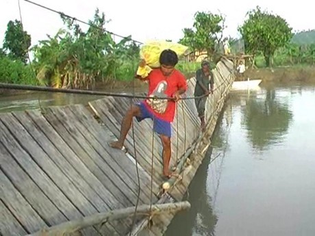 Jembatan Rusak, Warga Sulbar Nekat Beraksi Ala Indiana Jones