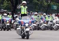 Kegiatan tersebut merupakan unjuk kemampuan dalam memecah kepadatan lalu lintas menggunakan motor besar berbobot 300 kilogram dengan kapasitas mesin 900 cc.