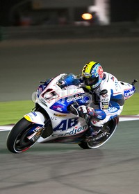 Karel Abram di atas motor Ducati Desmosedici GP12. Rider asal Republik Ceko ini memperkuat tim Cardion AB Motoracing. Jalu Pamuncar/detikSport.