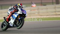 Jorge Lorenzo mengambil alih posisi pembalap tercepat pada sesi latihan bebas ketiga alias yang terakhir. (Jalu Pamuncar)