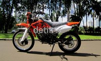 Saat dihidupkan, suara mesin motor trail Viar VX II 150cc terdengar galak dan menderu.