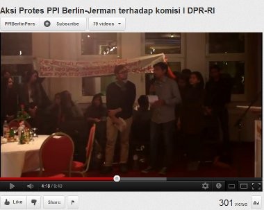Diupload di Youtube, Mahasiswa Indonesia di Jerman Tolak Kedatangan Anggota DPR Diupload di Youtube, Mahasiswa Indonesia di Jerman Tolak Kedatangan Anggota DPR