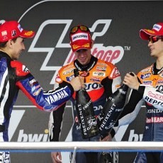 Stoner, Lorenzo & Pedrosa Kembali Naik Podium