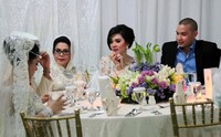 Kegembiraan tergambar jelas di wajah Syahrini dengan kehadiran kekasihnya itu. Herianto Batubara/detikHot.