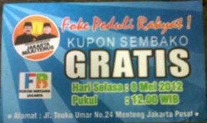 FJB Resmi Laporkan Kupon Palsu Foke ke Polda Metro Jaya