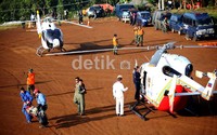 Heli rusia ini tidak layak hovering di lembah dan dasar jurang Gunung Salak, Bogor, Jawa Barat.
