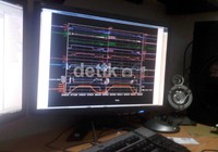 Ruangan itu terdapat beberapa monitor-monitor yang dipenuhi grafik-grafik yang dinamis. Sukma Indah Permana/detikNews.
