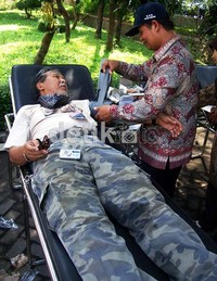 Selain itu digelar juga donor darah yang bekerjasama dengan PMI. Santi Rahayu/detikcom.
