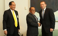 Ical juga melakukan pertemuan dengan Ketua Partai Oposisi, Tony Abbott. Chazizah/detikcom.