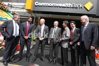 (Ki-ka) Director of Retail and Business Banking Commonwealth Bank Indonesia Ian Whitehead,  Group head of strategy and communication CBA Robert Jesudason,  CEO CBA Group Ian Narev, Chairman CBA Group David Turner, Deputy Vice President Andrian Lach, President Director Commonwealth Bank Indonesia Tony Costa, President Commisaris Commonwealth Bank Indonesia Geoff Coates.