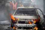Taksi Terbakar di Tol Cawang