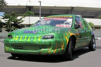 Bodi yang ditempelkan pada honda Civic ini bukanlah seperti Honda Civic yang ada di Indonesia, Haviedz mengambil body dari luar negeri agar tampak berbeda dari yang lainnya. Luthfi Andika/detikOto.