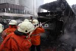 TransJ Terbakar di Bundaran HI