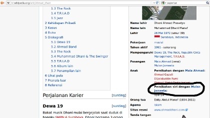 Ssttt...Mulan Jameela \Istri Siri Ahmad Dhani\ di Wikipedia! Ssttt...Mulan Jameela \Istri Siri Ahmad Dhani\ di Wikipedia!