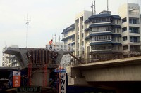 Proyek flyover ini sepanjang 4,85 km dengan lebar 17 m. Agung Pambudhy/detikcom