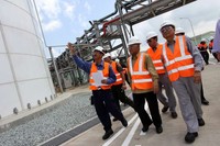Peresmian ini menandai mulai dioperasikannya pabrik Amonium Nitrat (AN) terbesar di Indonesia. (Deni)
