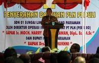 Direktur Operasi Indonesia Barat PLN Moch Harry Jaya Pahlawan memberikan sambutan. (Humas PLN).