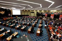 Suasana pidato program kerja para calon. Masing-masing diberi waktu 25 menit untuk memberi solusi kepada Jakarta.