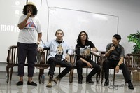 Arie Daginkz, Ananda Omesh bintang film Mama Cake hadir dalam acara tersebut. Herianto Batubara/detikHot