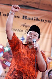 Hidayat Nur Wahid berorasi. (Humas PKS)