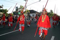 Prajurit Lombok Abang Kadipaten Puro Paku Alaman merupakan salah satu brigade prajurit yang sudah ada sejak dinasti Paku Alaman berdiri. Bagus Kurniawan/detikNews.