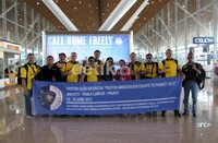 Rombongan peserta touring yang merupakan pemilik mobil Proton di Indonesia berpose dulu. Luthfi Andika/detikOto.