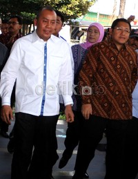 Anas memenuhi panggilan pemeriksaan terkait kasus dugaan korupsi di proyek Hambalang. Ramses/detikcom.