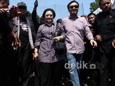 Mega, Prabowo dan Hercules Hadiri Kampanye Jokowi