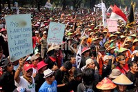 Massa bubar setelah dijanjikan RPP Tembakau mengakomodir kebutuhan petani.