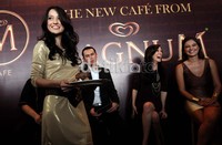 Marrisa di pembukaan M Cafe di Grand Indonesia, Rabu (4/7/2012).