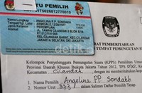 Tersangka dugaan suap pembahasan anggaran di Kemenpora dan Kemendikbud ini tidak mengunakan hak pilihnya karena tengah menjadi tahanan KPK. (Ramses/detikcom)