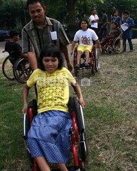 Sekitar 30 penyandang cacat mendatangi TPS 058 di Perumahan Fatmawati Golf Mansion, Cilandak, Jakarta Selatan. Ramses/detikcom.